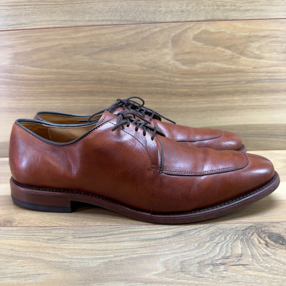 Allen Edmonds Delray Brown Leather Split Toe Dress Oxfords 9 D Reddish Brown